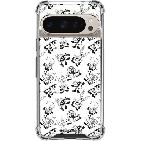 Looney Tunes Big Head Pattern Pixel 9/9 Pro Clear Case